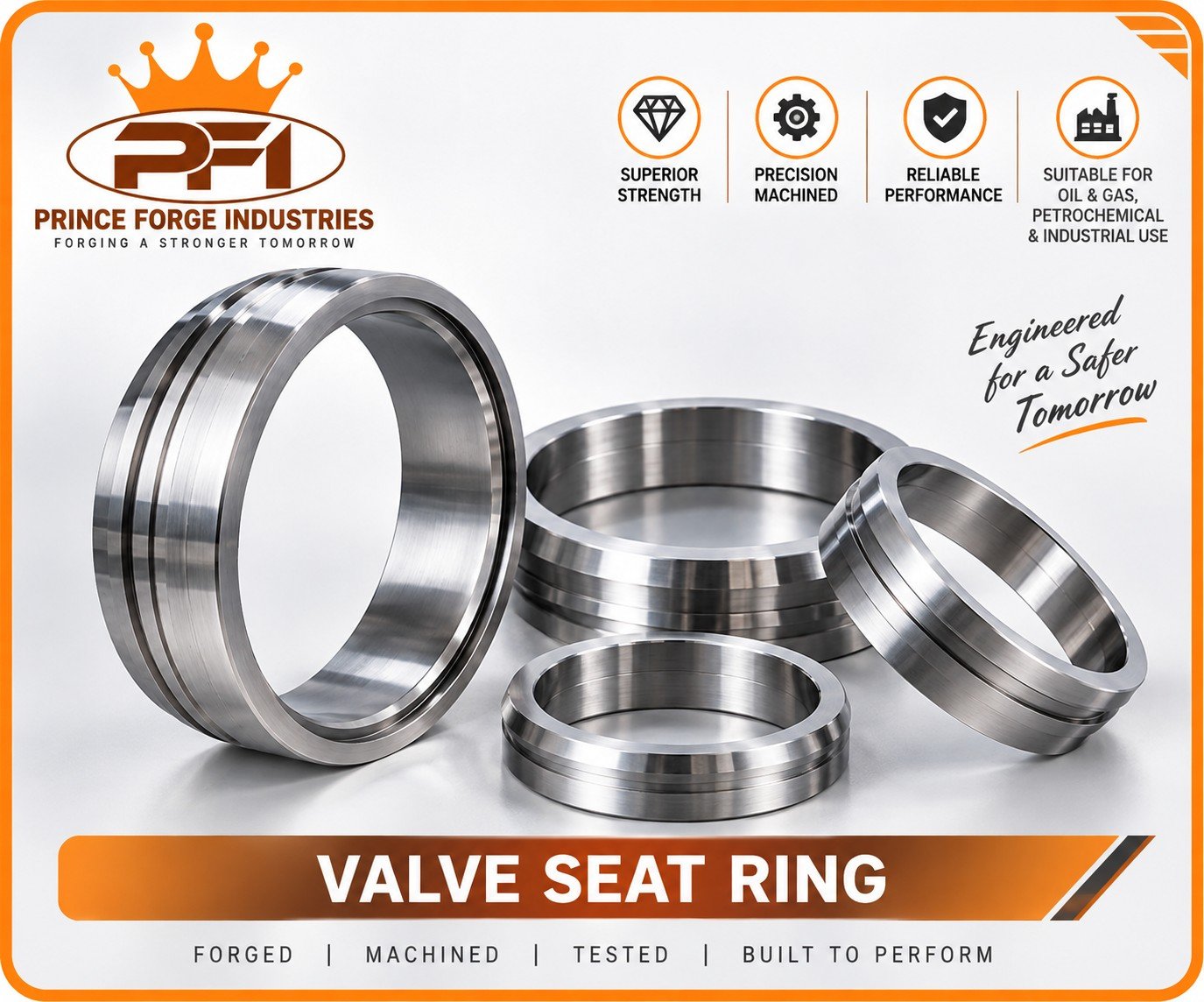Gate & globe valve seat rings from Prince Forge Industries catalogue